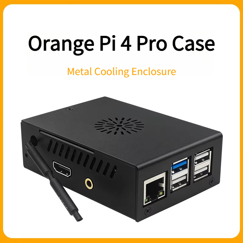 Pi 4 Case - Boîtier métallique en aluminium pour Orange