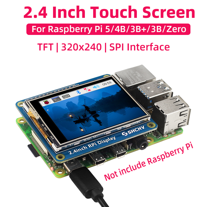 Pi 5 Case - SHCHV 2.4 pouces écran tactile pour