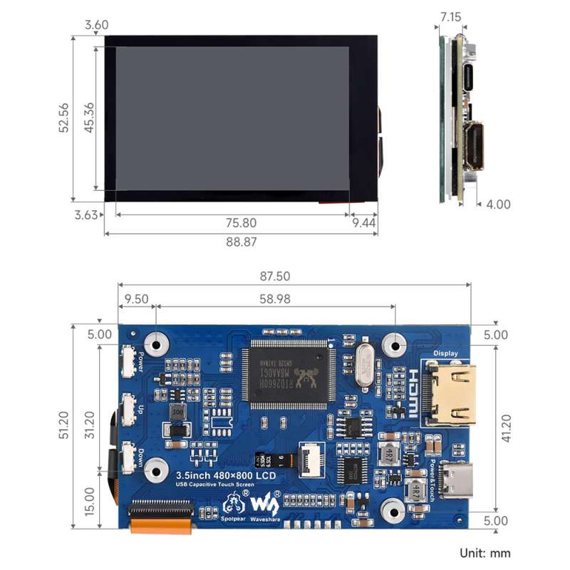 Écran LCD tactile capacitif IP - Raspberry Pi 5 avis et prix